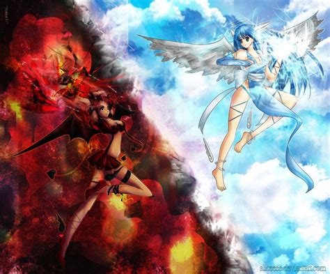 anime demon vs angel|angel demon anime girl.